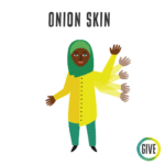 Onion Skin. A dark skinned person in a hijab waves a hand leaving the impression of five hands moving.