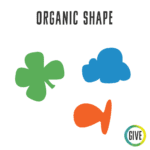 Organic Shape. A four leaf clover, a cloud, a fish.