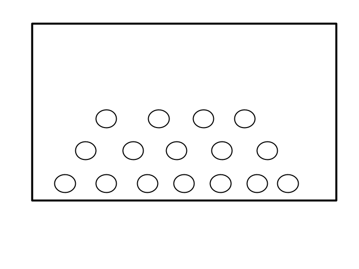 Diagram of students on one side of the classroom like an audience with open playing space.